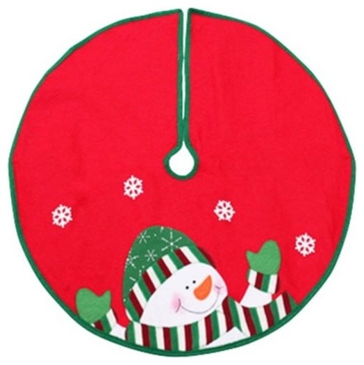 Tree Skirt, Red/Green, 24" Contemporary Christmas Tree Skirts by