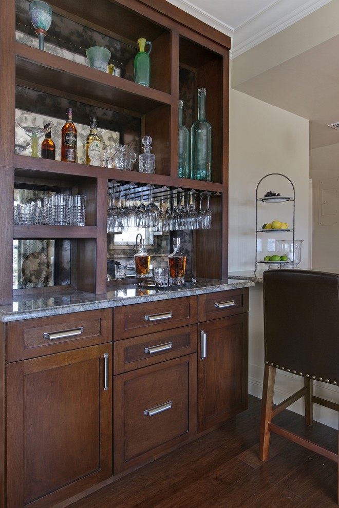 This is an example of a traditional home bar in Miami.