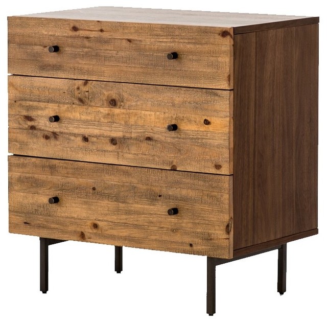 Harlan Reclaimed Wood 3 Drawers Small Dresser 29 Rustic