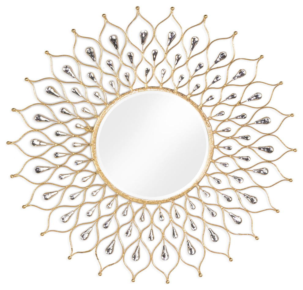 Gold Sunburst Accent Wall Mirror Contemporary Wall Mirrors by