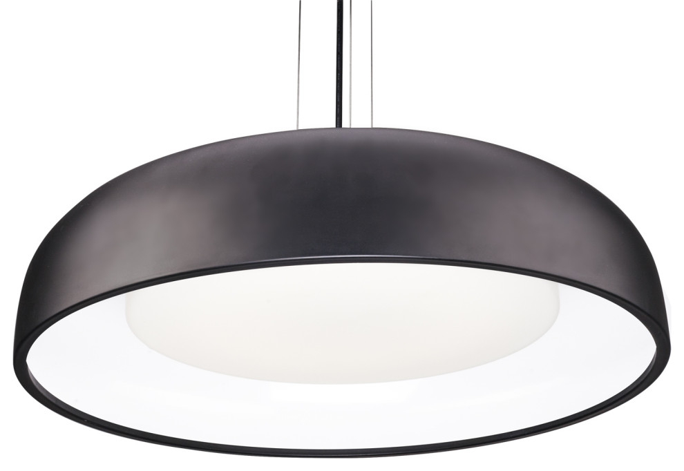 Beacon Pendant Light, Black, 24x6 Transitional Pendant Lighting