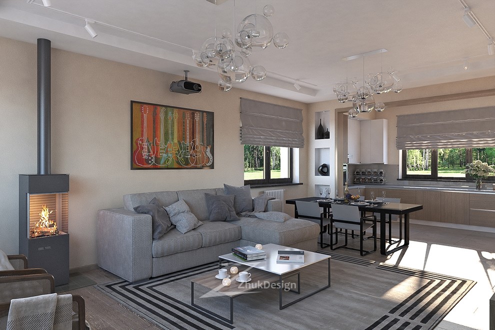 Интерьер загородного дома в современном стиле