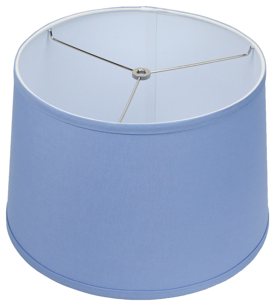 Fenchel Shades, 13"x15"x10" Spider Attachment Lamp Shade, Linen Periwinkle