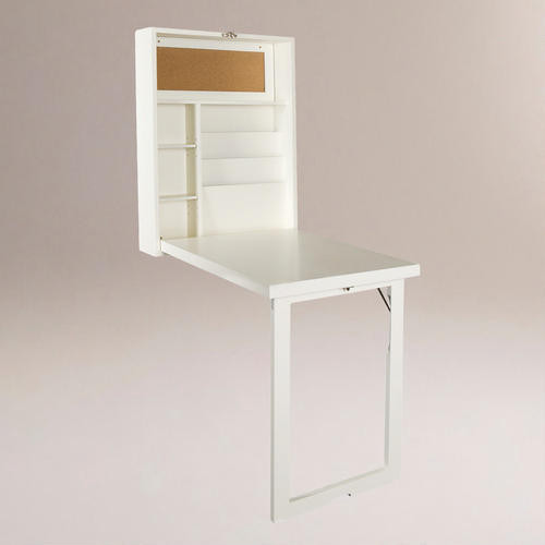 White Alden Foldout Convertible Desk