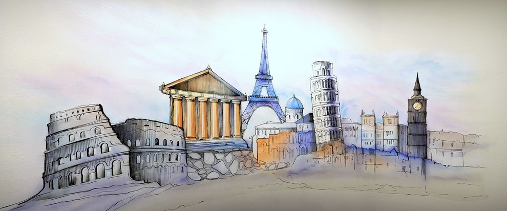 Роспись стен в Шоу-руме г. Чебоксары