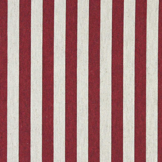 Plush Red Striped Chenille Upholstery Fabric By the Yard