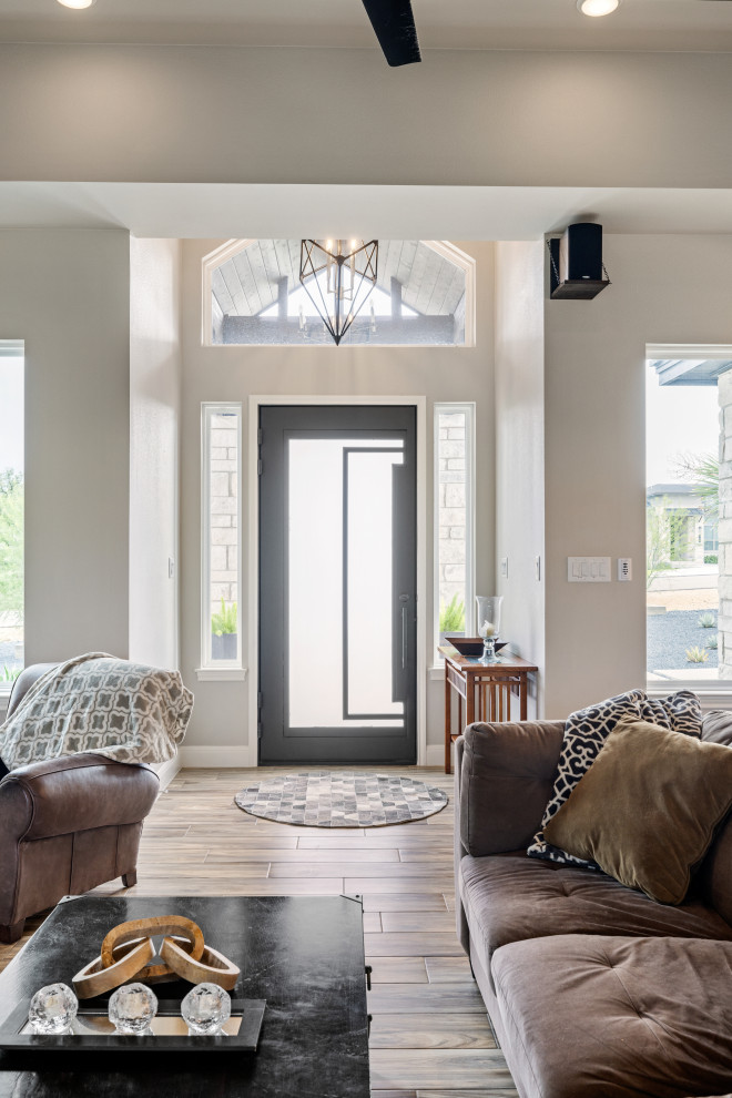 Entryway - transitional entryway idea in Austin