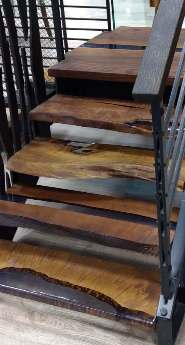 Лестница лофт массив металл смола