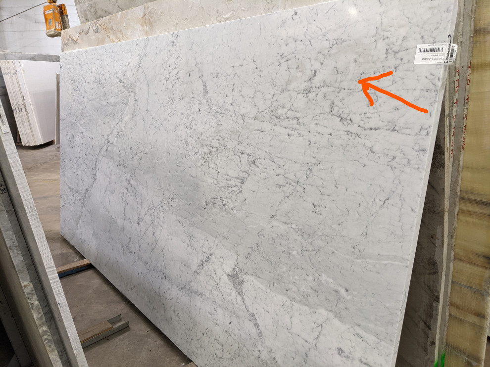 Marble Slab Discoloration?