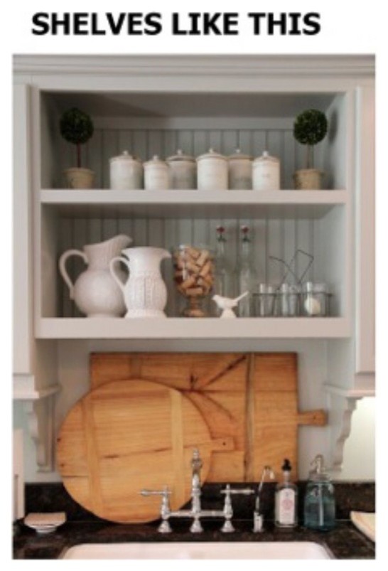 Open Shelves above Sink