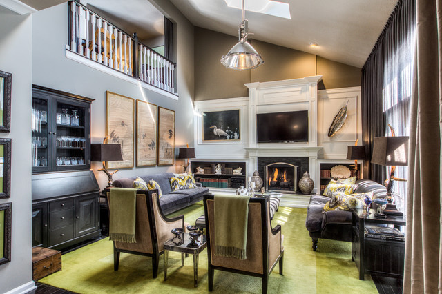 Ohio Riverfront Residence Great Room classique-chic-salon