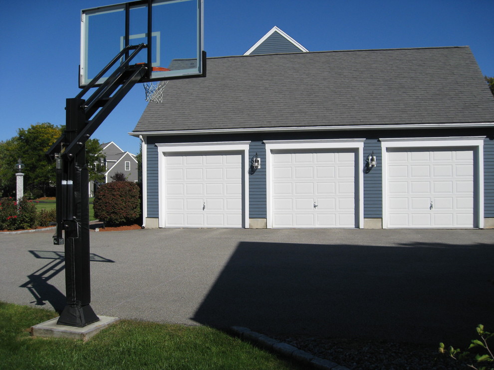 Photo of a large traditional front yard partial sun outdoor sport court in Boston.