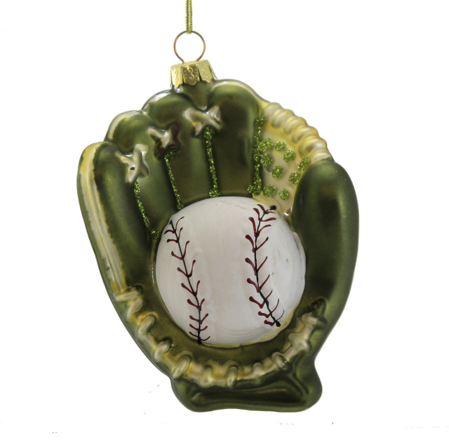 Holiday Ornament Baseball Glove Ornament Glass Sports Ball Mitt