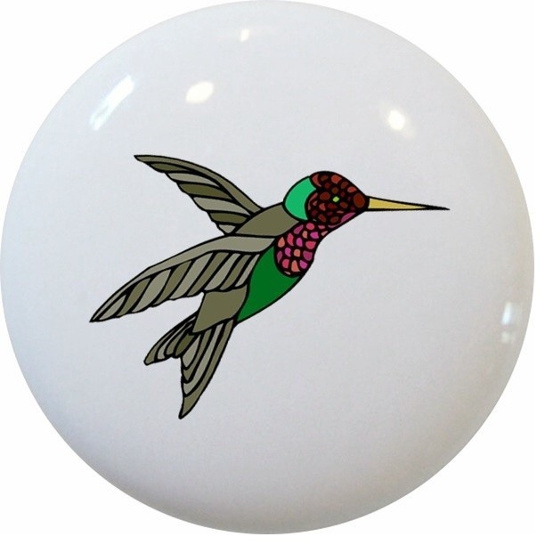 Hummingbird Bird Ceramic Knob