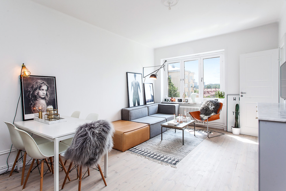 Photo of a scandinavian family room in Stockholm.