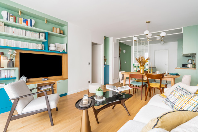 Transformation d'un 70m2 achet&eacute; sur plan eclettico-soggiorno