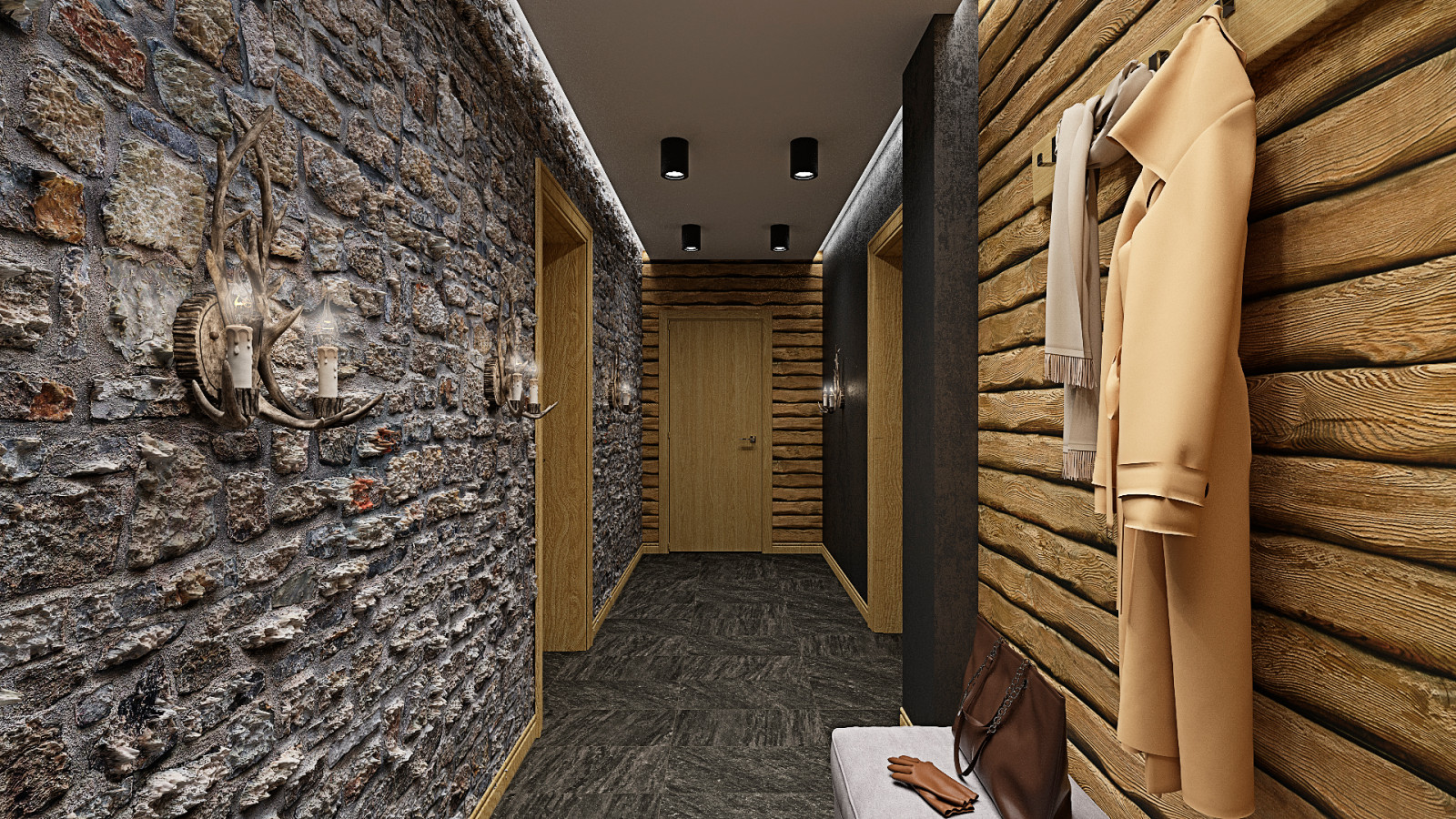 коридор в стиле шале