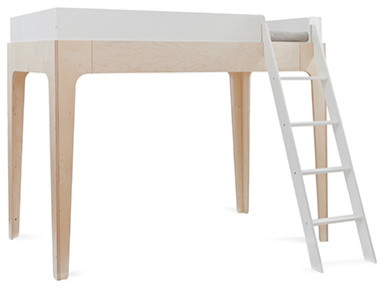 Twin Loft Bed, Birch and White