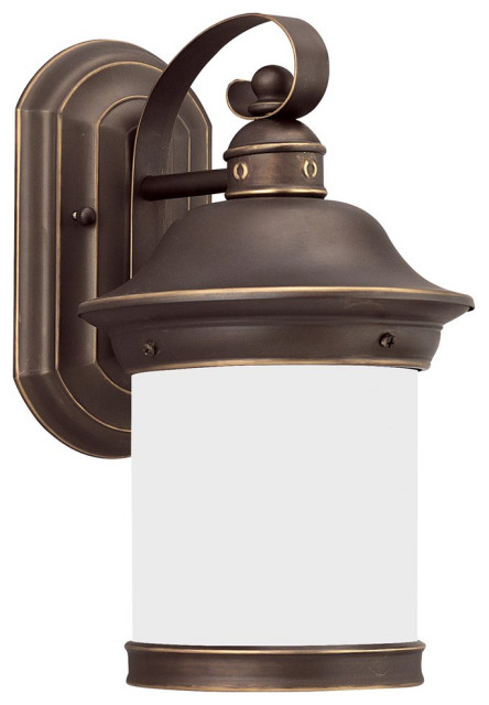 Sea Gull Hermitage 1-Light Outdoor Wall Lantern 89181EN3-71, Antique Bronze