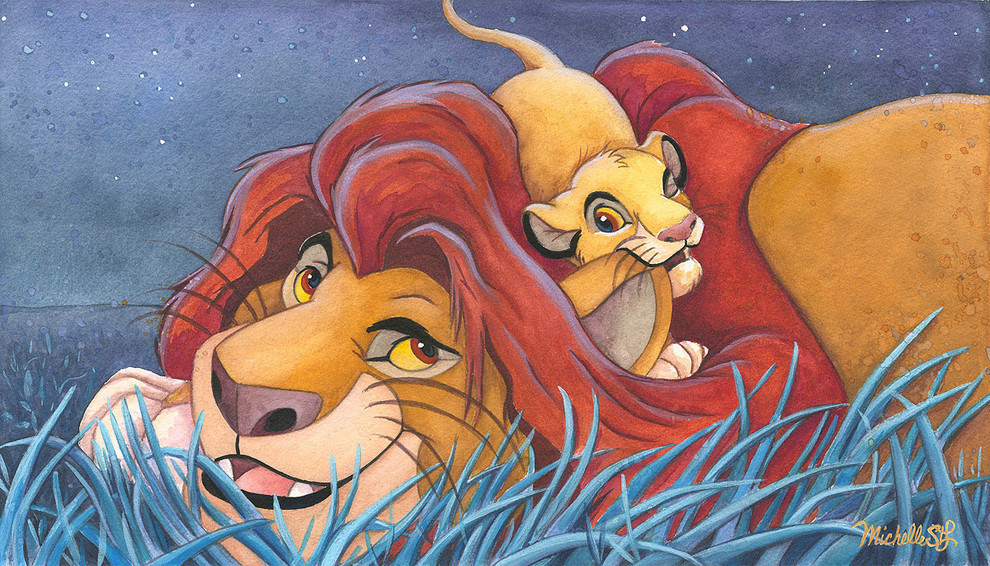 Disney Fine Art Father and Son by Michelle St Laurent, Gallery Wrapped Giclee