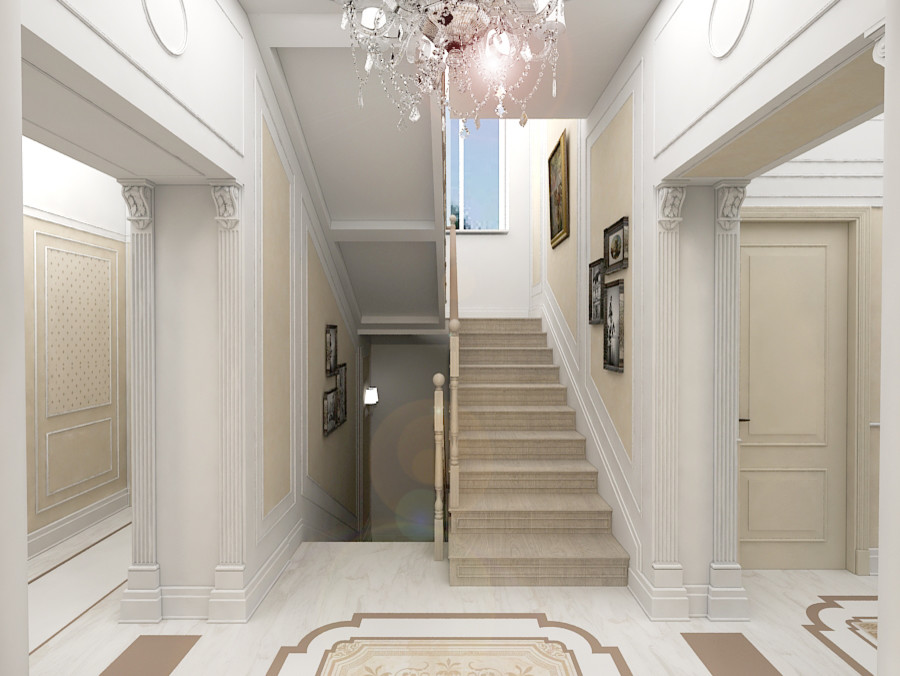 Интерьер загородного дома у озера