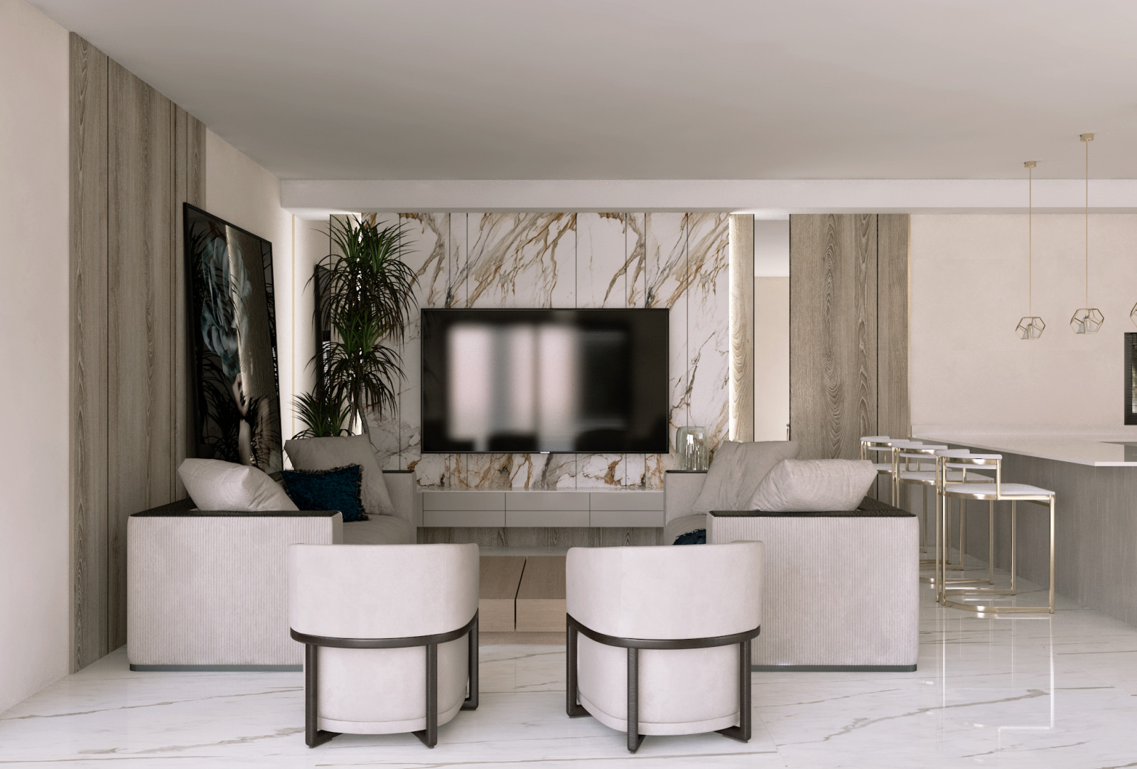 kitchen living room, Miami/ Кухня гостиная Майами