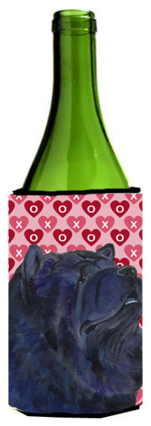Chow Chow Hearts Love and Valentine's Day Portrait Wine Bottle Beverage Insulat
