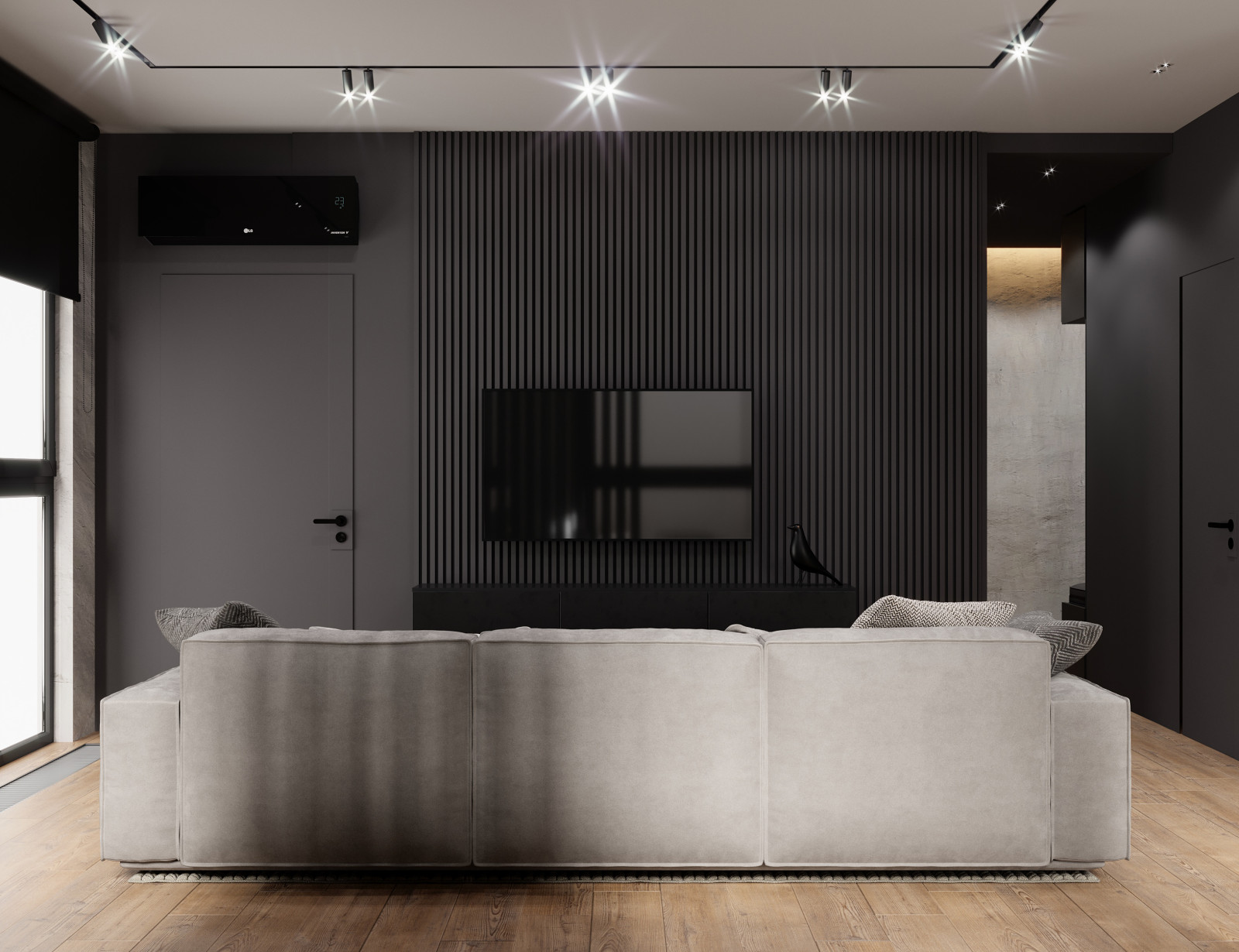 Брутальная квартира с элементами минимализма 65