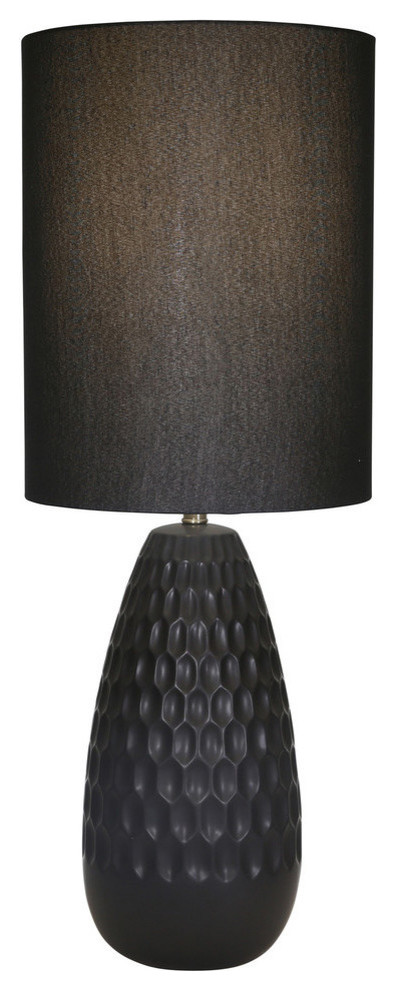 Ceramic 32" Eggcorn Table Lamp, Black