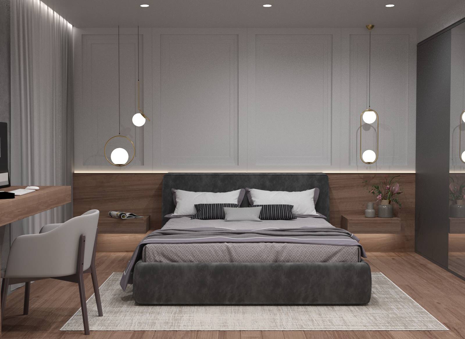 3D визуализация интерьера в современном стиле.