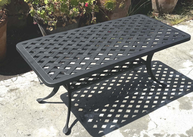 Outdoor Coffee Table Patio Heavy Cast Aluminum Furniture Desert Bronze. - Transitional - Outdoor ...