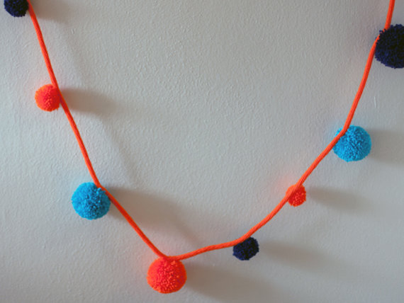 Colorful Multicolor Yarn Pom Pom Garland By Colorssss