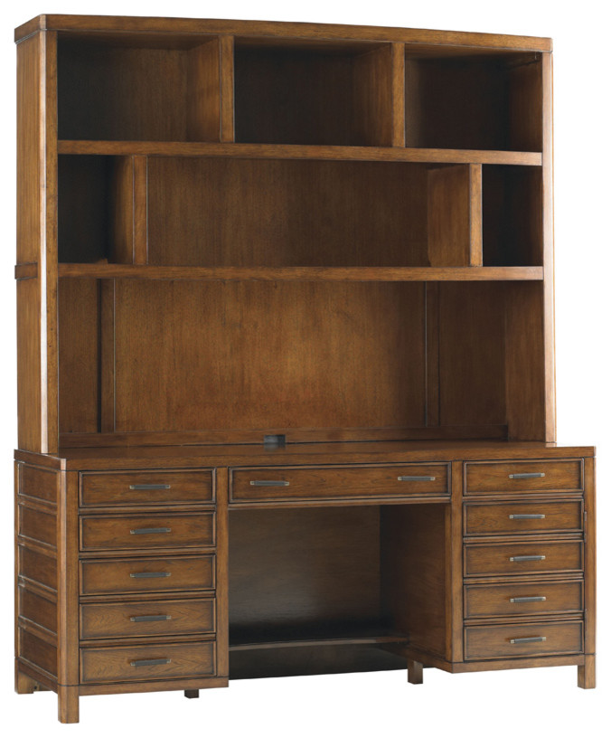 houzz home office bookcase with credenza built ins