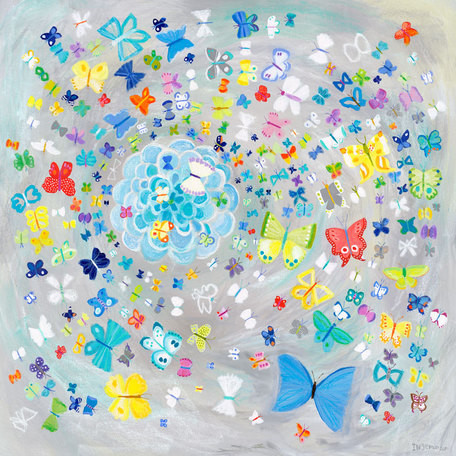 "Butterfly Swirl" Canvas Wall Art by Donna Ingemanson, 21"x21"