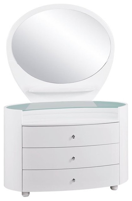 Global Furniture - Emily 3 Drawer Kids' Dresser in White - EMILY/EVELYN-WH-KIDS-