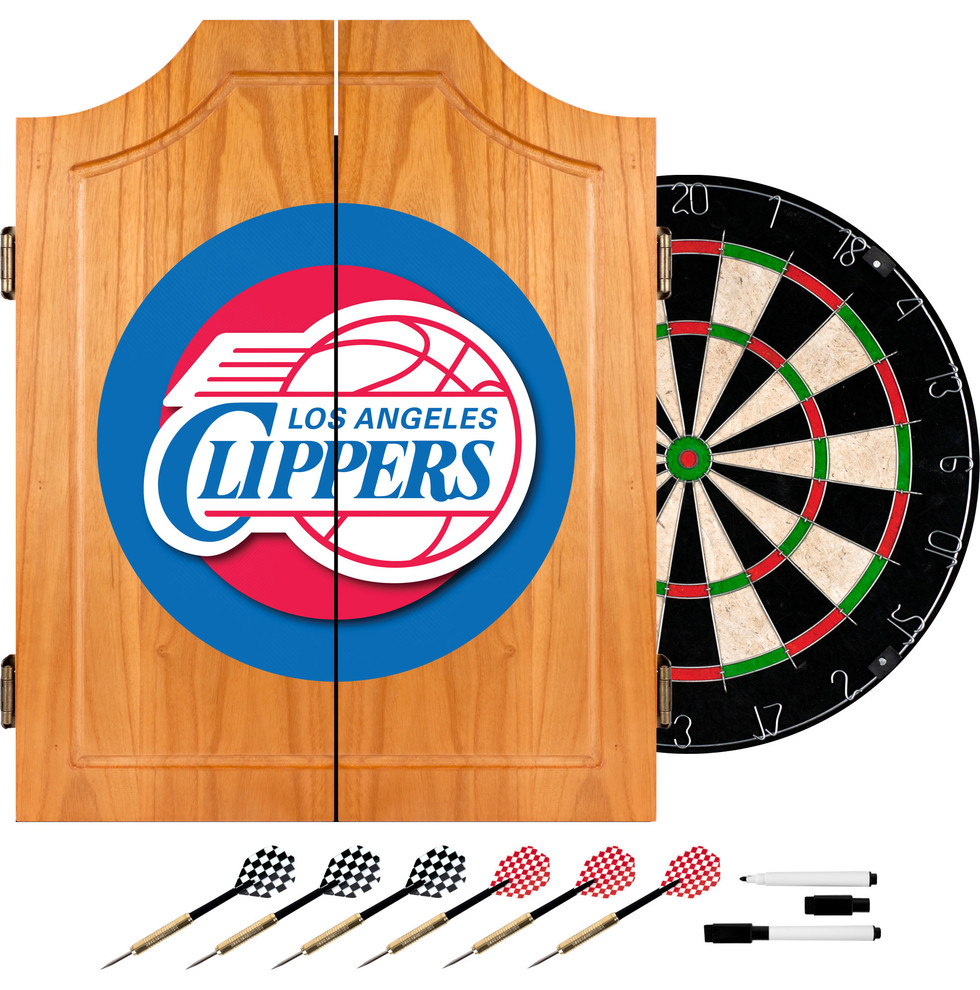 Los Angeles Clippers NBA Wood Dart Cabinet Set