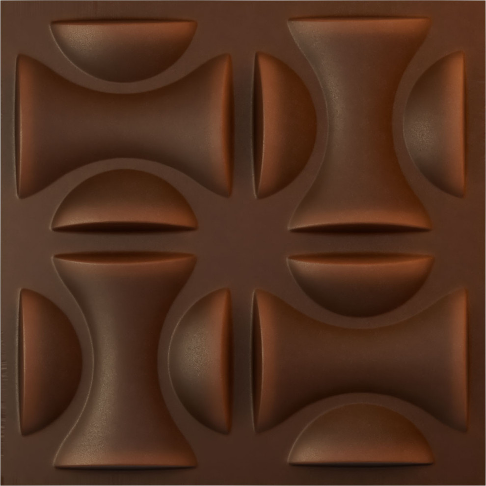 York EnduraWall 3D Wall Panel, 12-Pack, 19.625"Wx19.625"H, Aged Metallic Rust