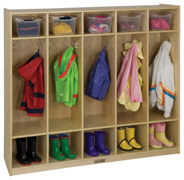Birch 5 Section Straight Coat Locker Contemporary Kids Birch 5 Section Straight Coat Locker Contemporary Kids Furniture By Ecr4kids