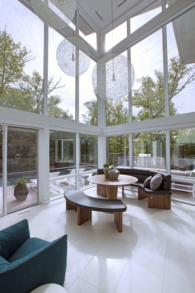 Design ideas for an expansive contemporary sunroom in Miami with no fireplace.