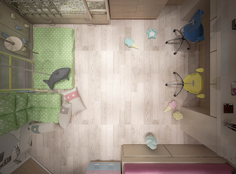 Дизайн-проект для молодой семьи с тремя детьми (жмм)