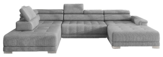 Campo Xl Sectional Sofa Contemporary, Modern Xl Velvet Upholstery U Shaped Sectional Sofa