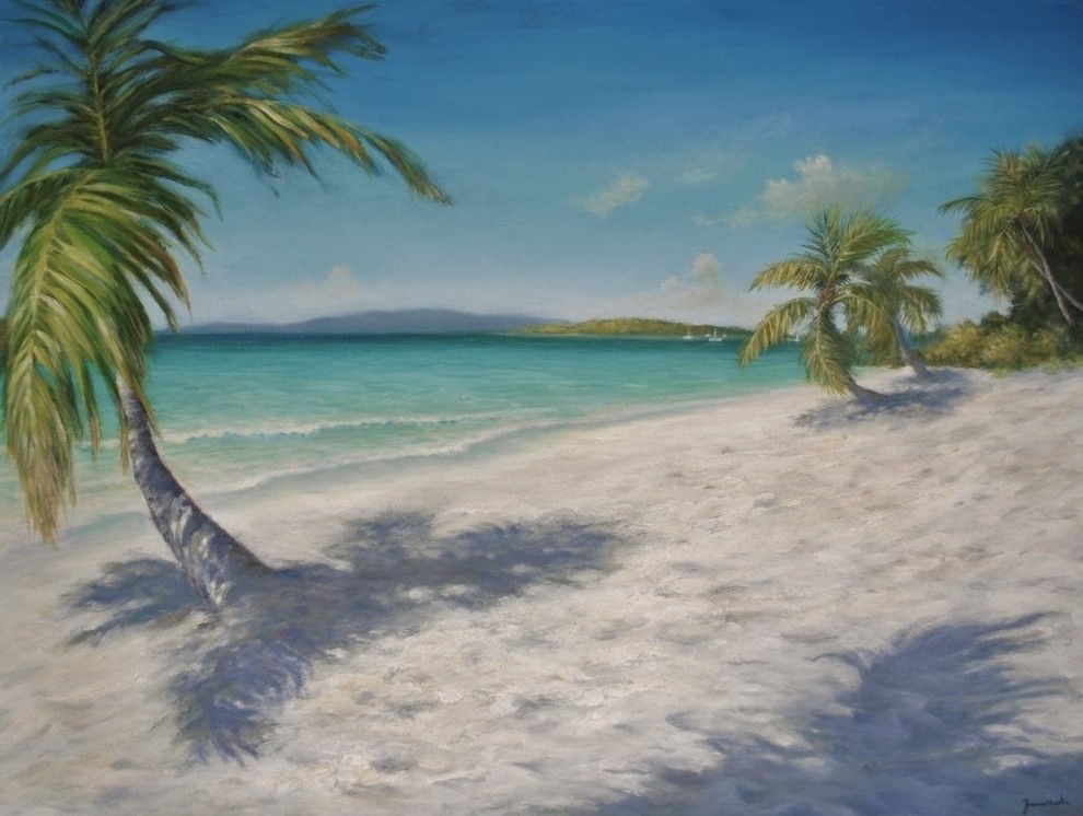 Solomon Beach, St. John, Original Caribbean Beach Painting, Virgin