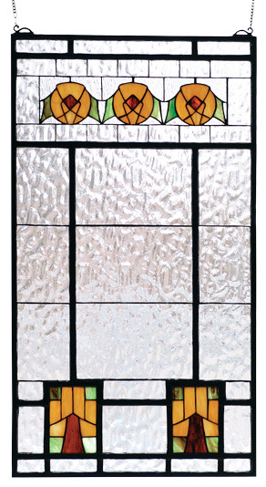 18W X 32H Aurora Dogwood Stained Glass Window