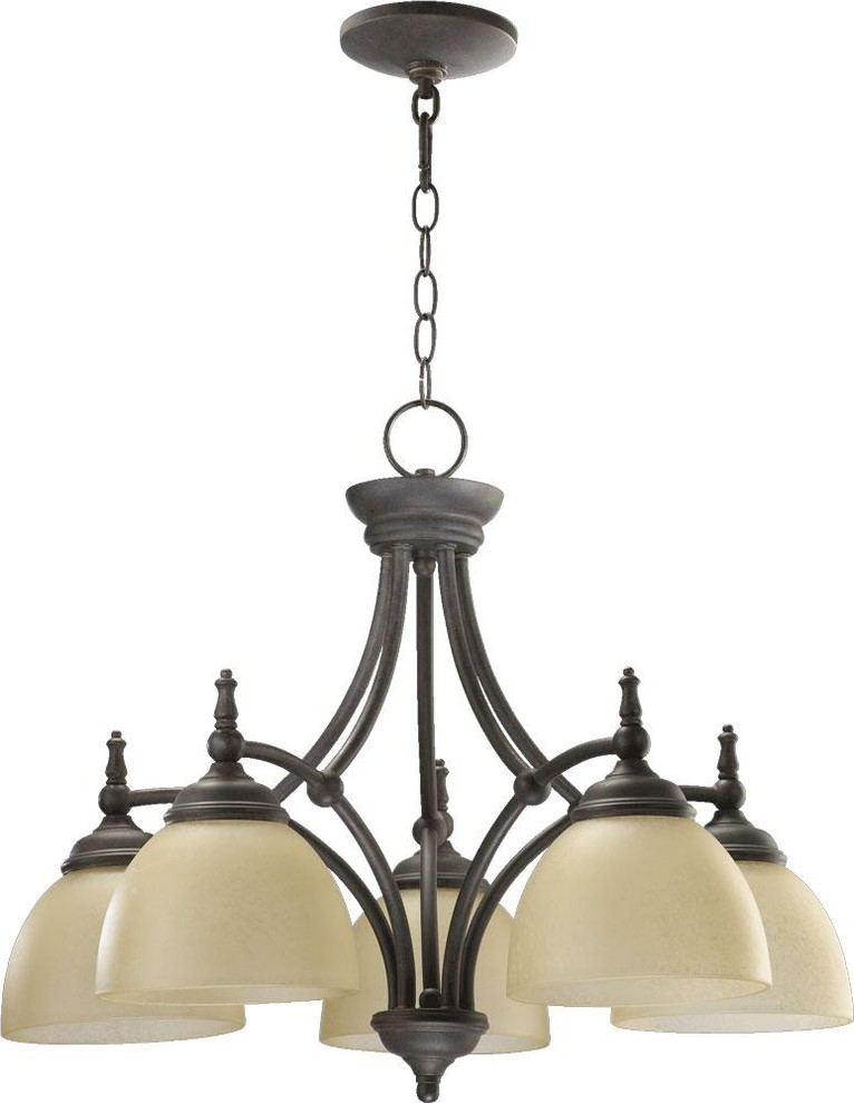 Five Light Toasted Sienna Down Chandelier