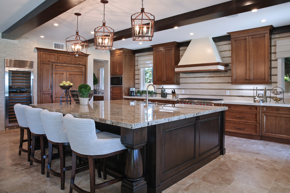 Example of a transitional kitchen design in Orange County