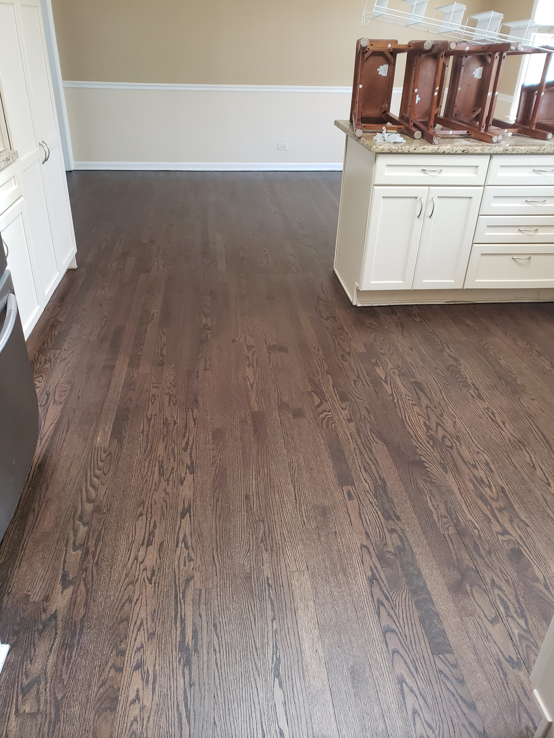 Northbrook,  Red oak floors , Dark Walnut stain , Bona Mega One matte finish