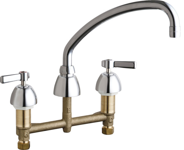 Chicago Faucets 201 Aab Commercial Grade Low Arch Kitchen Faucet With Lever Han