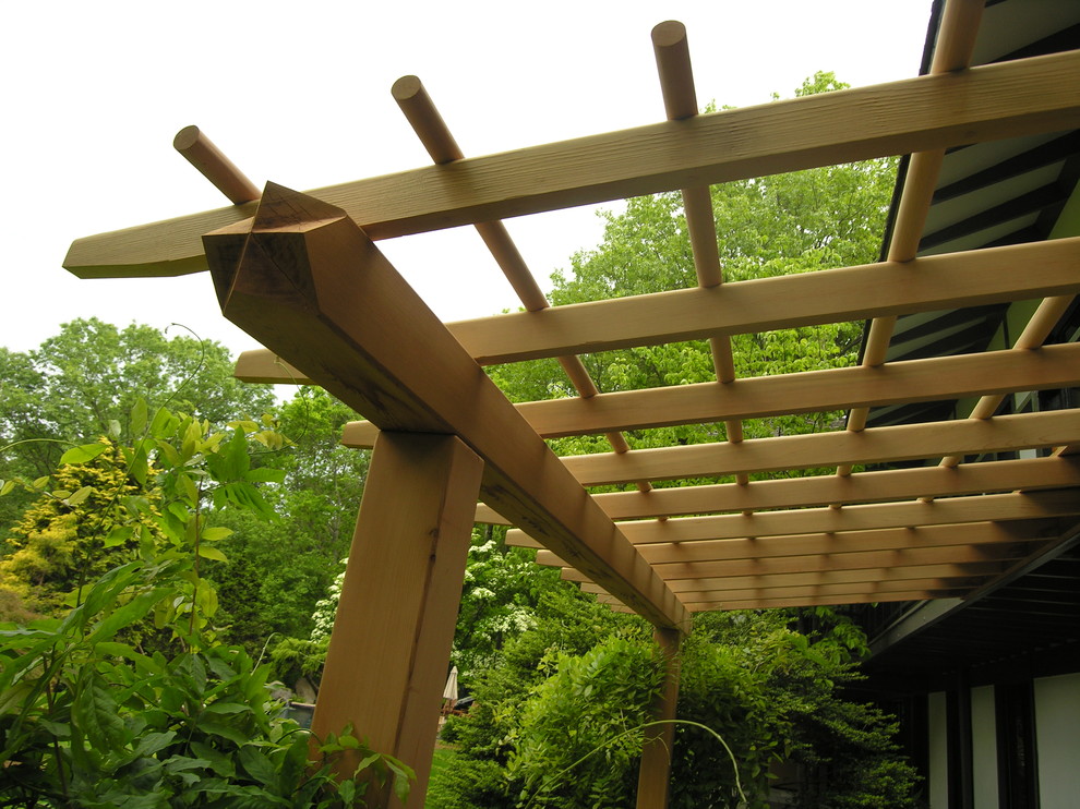 Japanese Style Pergola For Wisteria Asian Patio Philadelphia