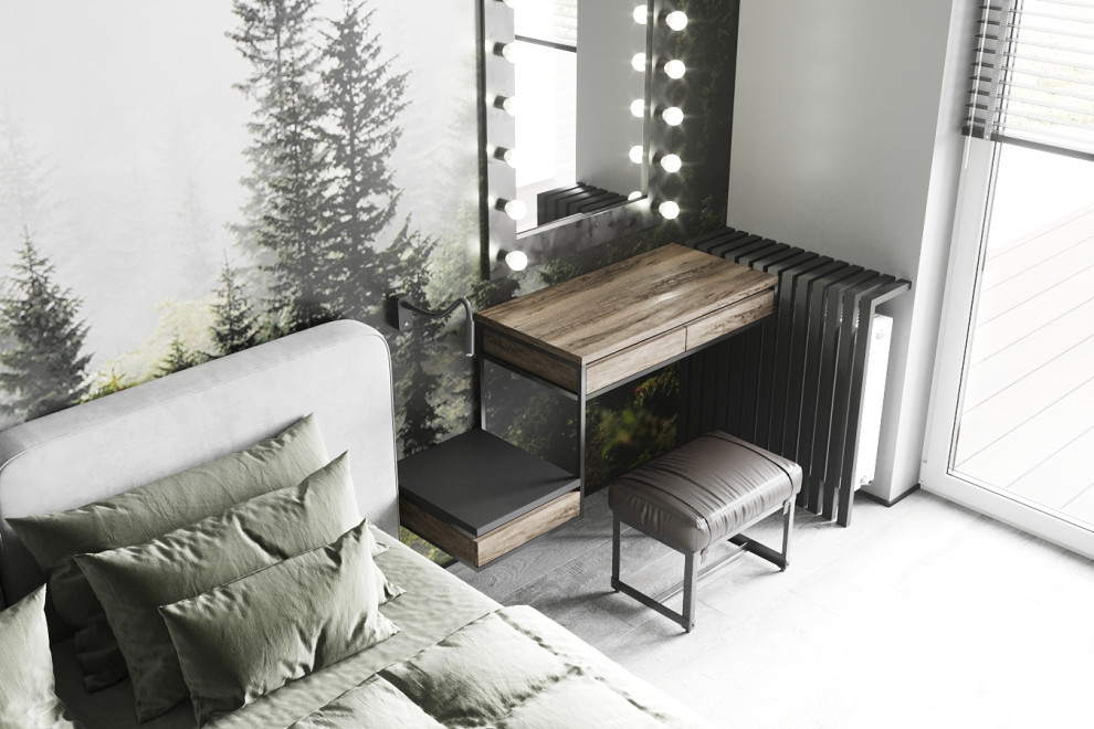 Спальная комната в стиле лофт