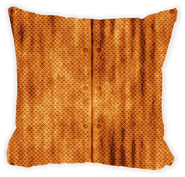 Grunge Golden Door Microfiber Throw Pillow - Contemporary - Decorative Pillows - by Rikki Knight LLC